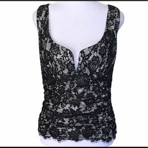 White House Black Market Sleeveless Lace Top Sz 4